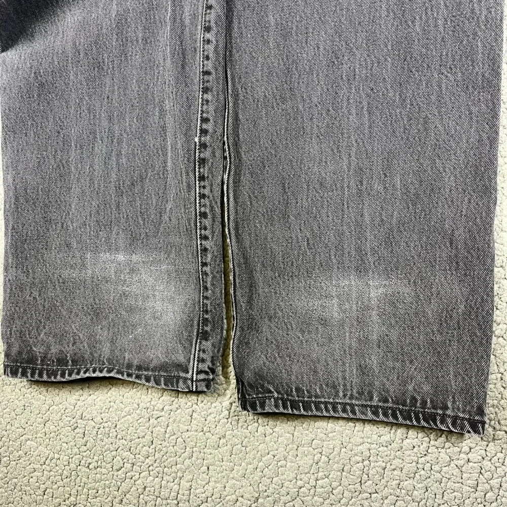 Levis 501 Original Fit Mens 38x34 Jeans Faded Black Button Fly Denim Straight